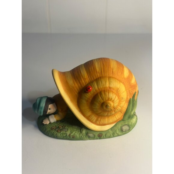 VTG 1986 Franklin-Mint Tom-Thumb Snail 3.5" Maggie-Murphy Porcelain Decor Figure - Picture 1 of 6